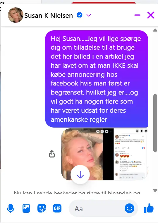 Spurgte Susan K om tilladelse til at dele hendes opslag