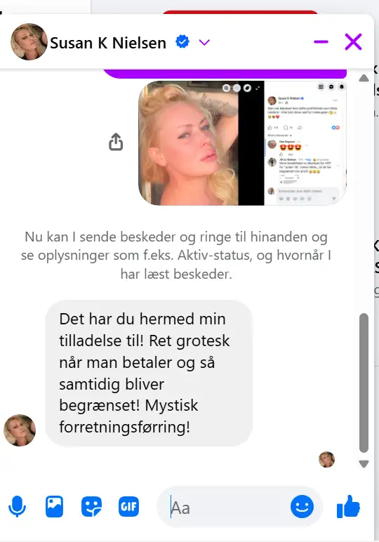 Susan K gave mig tilladelsen